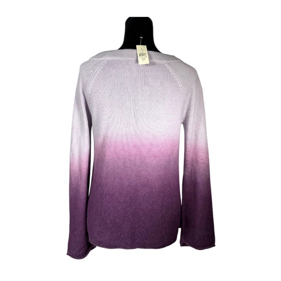 Ann Taylor Purple Ombre Sweater Rabbit Hair Pullover Lavender Bell Sleeves SP - Picture 4 of 13